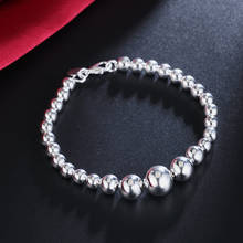 Pulseras de cadena de Cuentas grandes y pequeñas para mujer, de plata esterlina 925, joyería fina para fiesta de boda, regalo de Navidad, novedad 2024 - compra barato