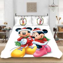 Disney natal mickey minnie mouse duvent capa com fronha 3 pçs meninos meninas crianças adultos filmes em casa personagem conjunto de cama 2024 - compre barato