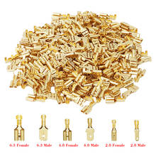100Pcs/lot 2.8/4.8/6.3mm Female and Male Crimp Terminal Connector Gold Brass/Silver Car Speaker Electric Wire Connectors Set 2024 - buy cheap