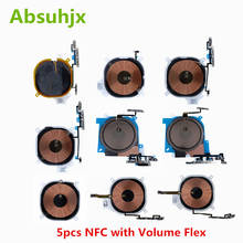 Absuhjx-cable flexible de volumen para iPhone, 5 unidades, NFC inalámbrico, bobina de carga, piezas de reparación de antena, para iPhone X 11 Pro Max 2024 - compra barato