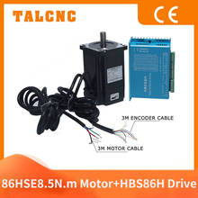 Nema 34 servo motor 86hse8.5n. m + hbs86h motor de passo de circuito fechado 8.5n. m nema 34 86 híbrido circuito fechado 2 fase 2024 - compre barato