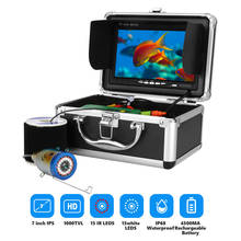 Эхолот-рыболокатор GAMWATER, подводная видеокамера 1000 ТВЛ с экраном 7 дюймов и 15 инфракрасными светодиодами, светодиодный водонепроницаемый рыболокатор белого цвета 2024 - купить недорого