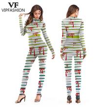 VIP FASHION 2021 Latest Design Jumpsuit Cosplay Bodysuit 3D Terro Mummy Printed Rompers Halloween Style Costumes For Ladies 2024 - buy cheap