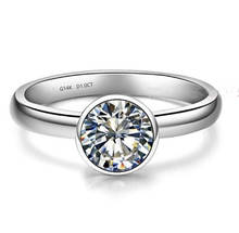 0.5ct moissanite anel de noivado sólido 14k 585 branco ouro casamento jóias para noiva perfeito outing viagem dedo jóias 2024 - compre barato