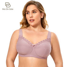 Women's Soft Full Coverage Lace Wire Free Non Padded Cotton Bra Plus Size 2024 - buy cheap