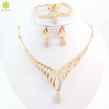 New Arrival African Costume Jewelry Set Gold Color Fashion Wedding Women Bridal Accessories Necklace Set Gift 2024 - buy cheap