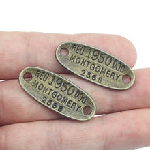 High Quality 20 Pieces/Lot 33mm*13mm Antique Bronze Words Tags Charms For Bracelets 2024 - buy cheap