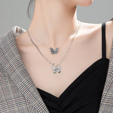 Colgante de mariposa de plata esterlina 925 para mujer, Collar de plata tailandesa para mujer, cadena de clavícula de fiesta, dos diseños, joyería S-N649 2024 - compra barato