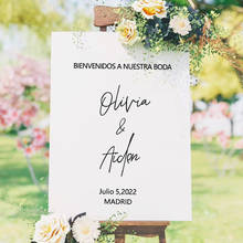Bienvenidos a Nuestra Boda Sign Wedding Vinyl Decal Personalized Spanish Wedding Sign Sticker Custom Name and Date Decals Decor 2024 - buy cheap