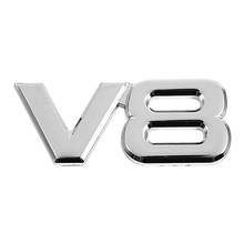 3D Silver Auto Motor V8 Car Rear Emblem Decal Badge Sticker 7.5x3.5cm 2024 - buy cheap