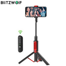 BlitzWolf BW-BS10 Portable bluetooth-compatible Selfie Stick with Tripod Extendable Foldable Monopod for iPhone 11 X for Huawei 2024 - купить недорого