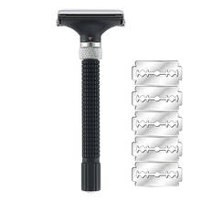 YINTAL Adjustable Butterfly Open Double Edge Safety Razor Black Silver Color Matching Fashion Design Shaver 2024 - buy cheap