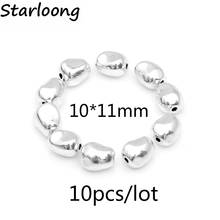 10pcs/lot antique silver plated zinc alloy bean shape spacer charm beads DIY jewelry Making for necklace bracelets 2024 - buy cheap