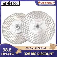 DT-DIATOOL-Muela galvanizada con recubrimiento de doble cara, hoja de sierra de granito y mármol, Disco de corte de diamante M14 de 5 "/125mm, 2 uds. 2024 - compra barato