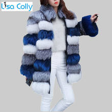 Women's Winter Parka Coat Luxury Long Sleeve Stand Fur Collar  Faux Fur Coat Overcoat Faux Fox Fur Jacket Outwear 2024 - buy cheap