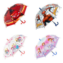 Детский зонт с Микки Маусом, прямой прозрачный Полуавтоматический зонт с железной трубкой и длинной ручкой 2024 - купить недорого