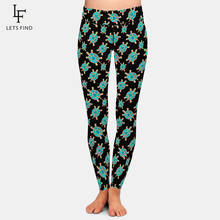 LETSFIND Fashion Jewelry In The Form of A Turtle with Blue Stones Print Leggings High Waist Women Workout Slim Pants 2024 - buy cheap