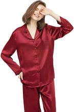 YUNFREESILK Women's Classic Silk Pajama Set Luxury Sleepwear Loungewear Ladies Pj Set Long Sleeve Comfy Two Piece With Button Fr 2024 - buy cheap