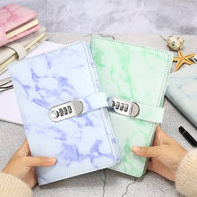 A5 Marble Vintage secret diary with password personal notebook private  Notepad student school office lock journal use 2024 - buy cheap