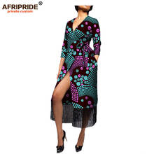 2018 africano roupas de verão vestido feminino afripride três quartos manga bezerro comprimento vestido casual feminino com borla a7225137 2024 - compre barato