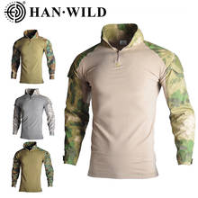 Camiseta militar de combate eua, camiseta com estampa camuflada para combate ao ar livre, camisa esportiva respirável de manga comprida para caça, escalada e pesca 2024 - compre barato
