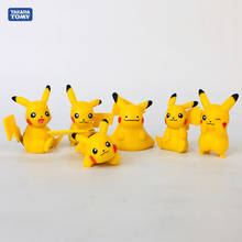 Takara Tomy 6 Pçs/set Blind Box Action Figure Pokemon Pikachu Pikachu Elf Série Bola Brinquedo Das Crianças Presentes de Natal 2024 - compre barato