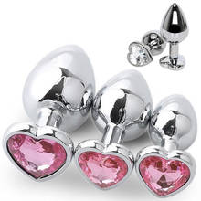 Heart Stainless Steel Crystal Anal Plug Removable Butt Plug Stimulator Anal Toys Prostate Massager Dildo for Anal Plug Sex Toy 2024 - buy cheap