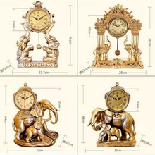 Reloj de mesa Retro Para sala de estar, adornos creativos de escritorio, reloj elefante Retro, grande, de cuarzo, adornos, Relojes 2024 - compra barato