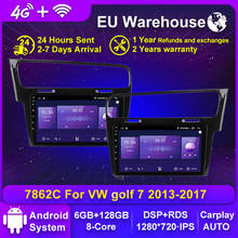 Kit multimídia automotivo, 4g, lte, 6 + 128g, qled, 5g, rds, carplay, android 10, para volkswagen vw golf 7 2005-2011, rádio, estéreo, navegação por gps 2024 - compre barato