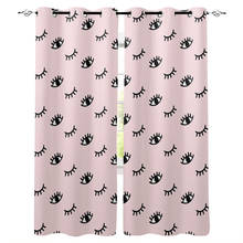 Eyelash Pink Cartoon Eye Room Curtains Large Window Window Curtains Curtain Lights Bathroom Bedroom Fabric Decor Kids Swag 2024 - buy cheap