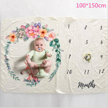 Baby Monthly Blanket Milestone Flannel Blanket Boy Newborn baby Photography blanket Props Month Photo Acessorios  100*150cm 2024 - buy cheap