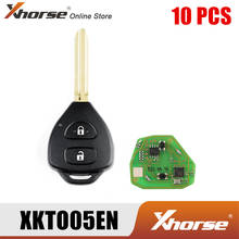 Xhorse-llave remota de cable XKTO05EN para Toyota Flat, 2 botones, triángulo, versión en inglés, 10 unids/lote 2024 - compra barato