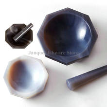 1pc ID 30mm to 130mm Natural Agate Mortar with Grinding rod，Laboratory wear resistant mortar with Agate Grinding Pestle 2024 - buy cheap