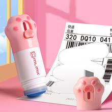 2 In 1 Cat Paw Data Protection Tool Thermal Paper Corrector with Knife Privacy Protection Correction Fluid Portable Express Tool
