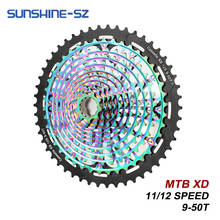SUNSHINE-SZ mtb mountain bike cassete xd 11 velocidade 12 velocidade 9-50t ultraleve roda livre arco-íris cor para sram 2024 - compre barato