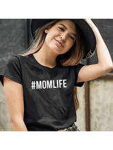 #MOMLIFE Letters Print Women Tshirt Casual Cloth O-Neck Female T Shirt Lady Yong Girl Top Tee T Shirts 2024 - buy cheap