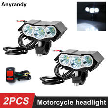 Refletor de led para farol de motocicleta, 12v-36v, 30w, lm, xm-l, t6, offroad, luz de trabalho, condução, scooter (com interruptor) 2024 - compre barato