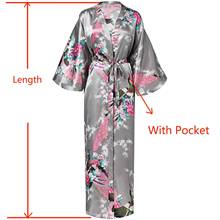 Vestido de noiva longo, sexy, com bolso, para casamento, damas de honra, rayon, kimono, roupão de tamanho grande 2024 - compre barato