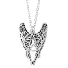 Vintage Charm Guardian Angel Wings Choker Gothic  Supernatural Pentagram Collar Statement Necklace Pendant Jewelry Women DIY 2024 - buy cheap