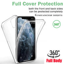 360 Full Cover Soft Silicone Shockproof Cases for IPhone 13 11 Pro Max 12 Mini XS X XR  7 6 6S 8 Plus Se 2020 Clear TPU+PC Couqe 2024 - buy cheap