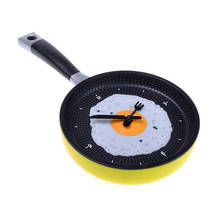 Frying Pan Clock with Fried Egg - Novelty Hanging Kitchen Cafe Wall Clock Kitchen 2024 - buy cheap