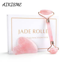 Jade Roller Facial Massage Roller Rose Quartz Scraper Massager Slimming Natural Wrinkle Removal Set Beauty Face Skin Care Body 2024 - buy cheap