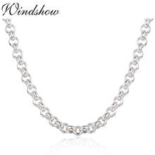 20"-36" Real Pure 925 Sterling Silver Circle Rolo Chains Necklace For Women Girls Men Jewelry Ketting Kolye Colier 50-90cm 5mm 2024 - buy cheap