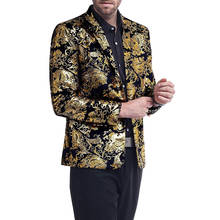 2022 New Men Blazers Slim Fit Floral Blazer Homme Gold Silver Blue Red Prom Party Blazers Stage Men Clothing Latest Design Q10 2024 - buy cheap