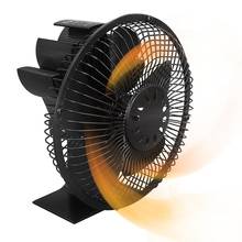 Fans For Wood Burning Stove 5 Blade Pellet Stove Fan Heat Powered Heat Fan With Stove Top Thermal Fan Thermometer For Burner