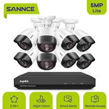SANNCE-sistema de cámaras de seguridad para el hogar, 8 canales, 5MP-N, HD, DVR, detección humana ia de 5MP, IP66, para exteriores, Kit de vigilancia CCTV 2024 - compra barato