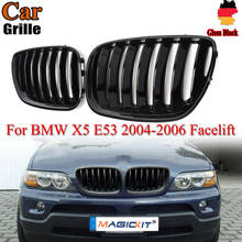 MagicKit Pair Glossy Black Front Hood Kidney Grills Grille for BMW X5 E53 2004 2005 2006 LCI SUV Front Bumper Grille Car Styling 2024 - buy cheap