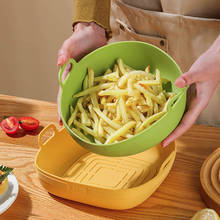 Reusable Air Fryers Oven Baking Tray Air Fryer Silicone Grill Pan Pizza Plate Basket Mat Airfryer Pot Replacemen Liner Accessory