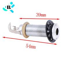 Silver Brass 3 Prongs Electric Guitar Bass Input/Output Mono Activel Long Threaded Jack Socket 2024 - buy cheap