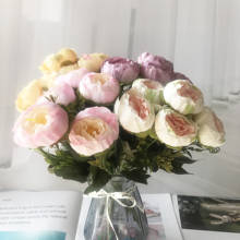 1 Bouquet 6 heads Artificial Peony Tea Rose Flowers Camellia Silk Fake Flower flores for DIY Home Garden Wedding Decoration 2024 - buy cheap